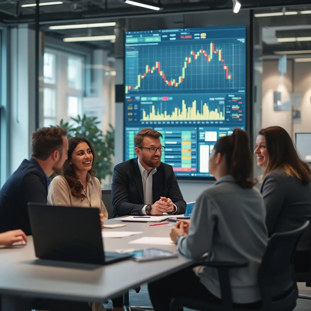 Équipe FinanceIA discutant de stratégies